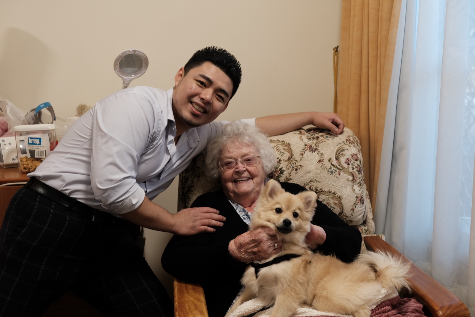 Aged-care resident participating in a GC Integrative program at their facility