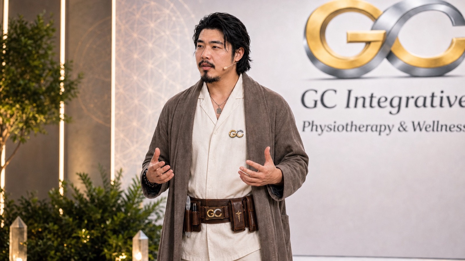 Gary Chen presenting the GC Integrative method on stage