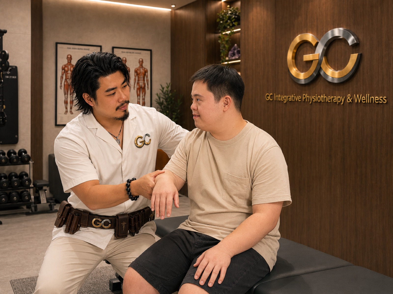 Gary Chen, physiotherapist, in an in-home NDIS consultation with a participant